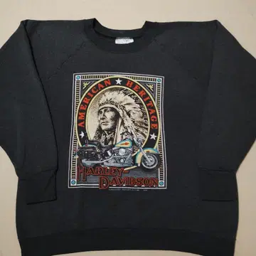 90s 할리데이비슨 래글런 짧은 맨투맨 L usa제