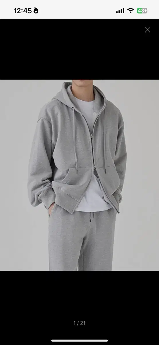 Toffee Hooded Zip-Up Gray M