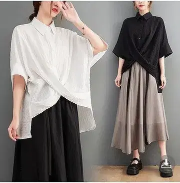 빅 사이즈 여성용 봄/여름 상의 셔츠 새상품 가을 불규칙