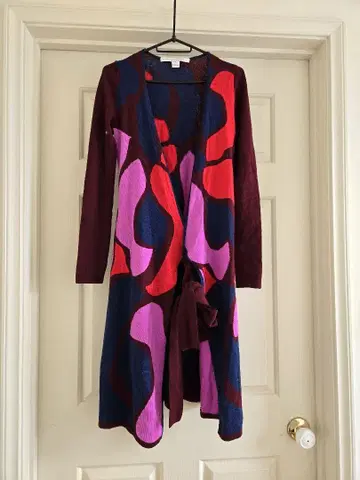 DVF 프린트 울 랩 원피스 Linda Rose