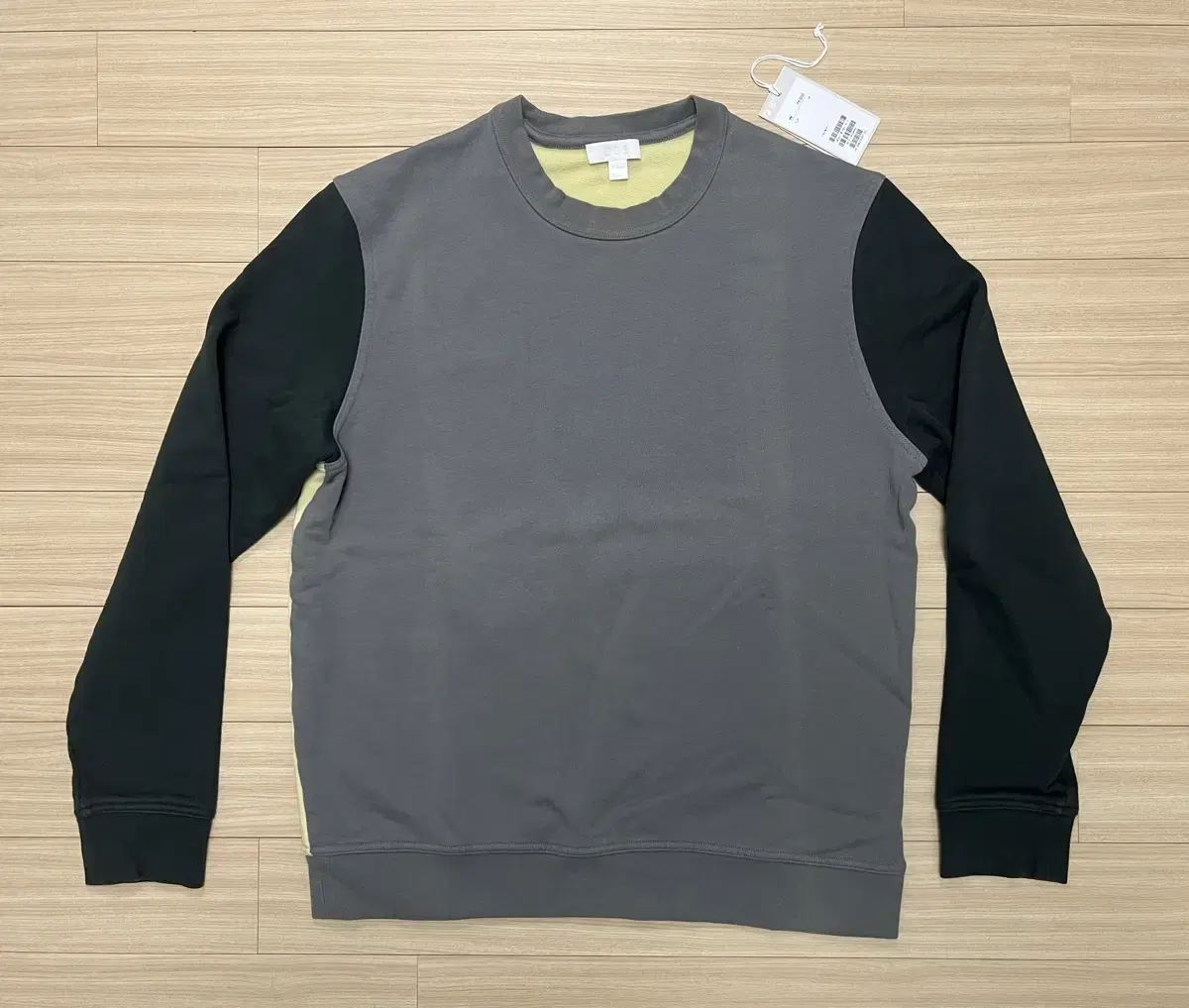 [M] Cos Color Block Sweatshirt Gray