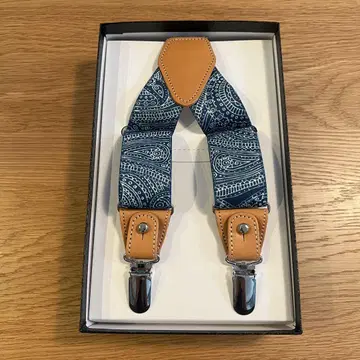 네이비 페이즐리 무늬 서스펜더 독일제