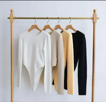 사이드 컷 바디 수트 M 크림/아이보리