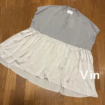 Vin 썸머 니트 라이트 그레이 9호 이소재 믹스 새상품 민소매 야마다야