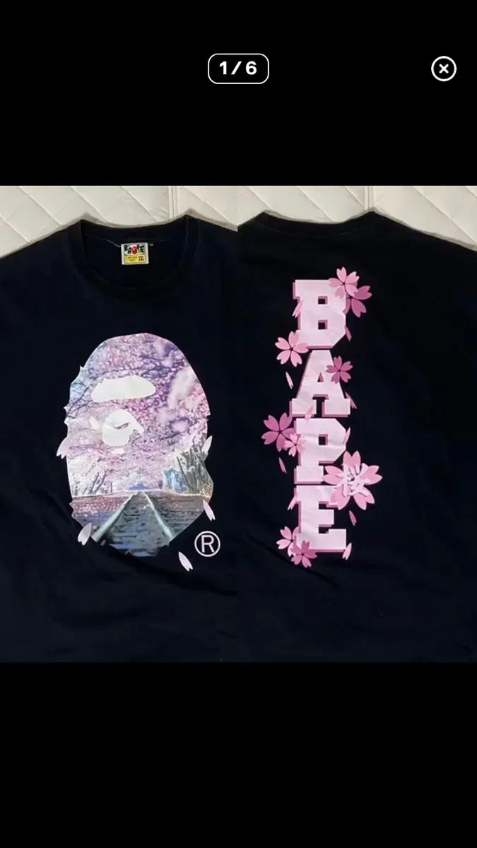 베이프 bape 사쿠라 포토 에이프 헤드 빅사루 반팔