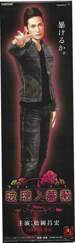 CAPCOM 판촉용 마쓰오카 마사히로 유리노 장미(PS2) 등신대 포스터