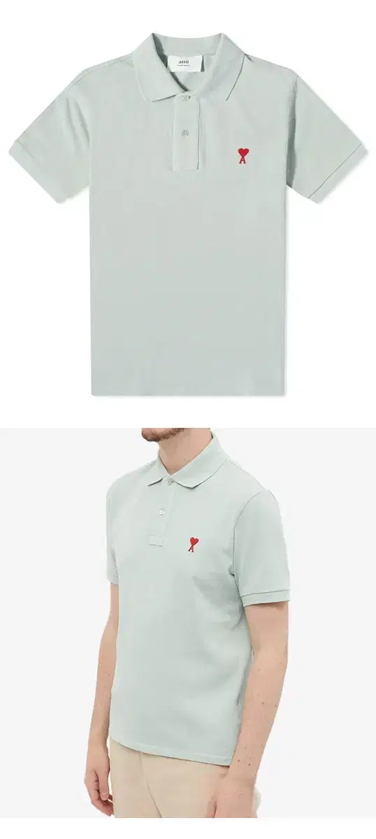 아미 pk 카라 반팔 티셔츠 xs 민트 정품