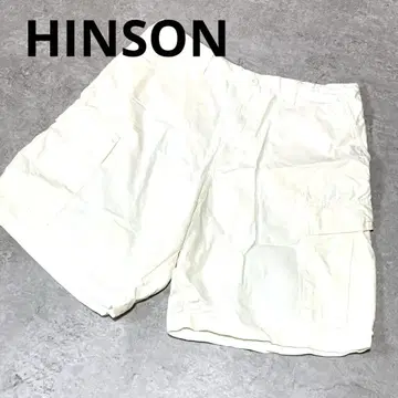 HINSON 남성용 숏 팬츠 화이트 카고 숏 팬츠 4 포켓
