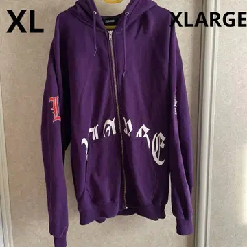 엑스라지 XLARGE XL LL 지퍼 후드티 보라색 퍼플