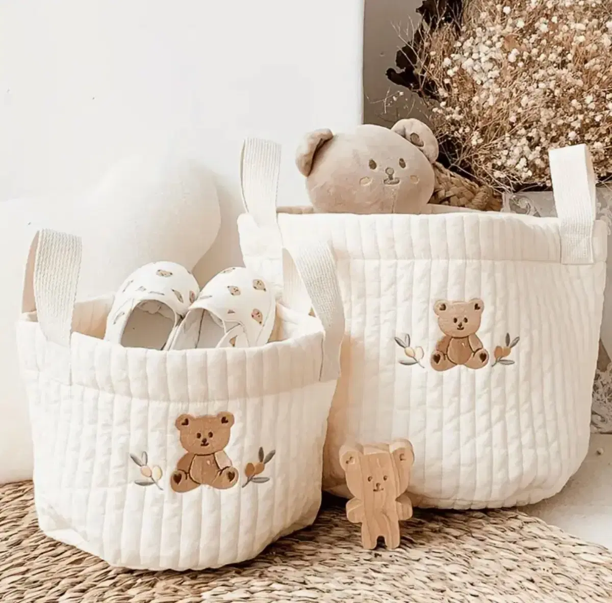 (새상품) 곰돌이 수납 바구니