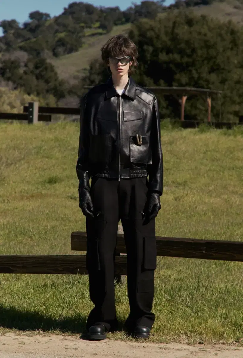 Stu Embossed Leather Jacket