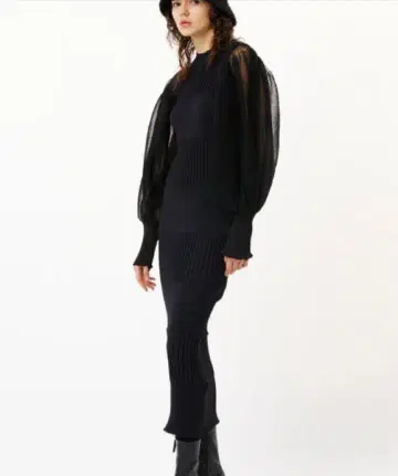 [ 세일 ] CFCL FLUTED LUCENT 퍼프 슬리브 드레스