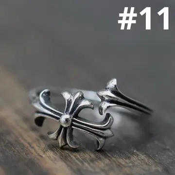 11호 SILVER925 플로럴 이부시 클래식 크로스 반지