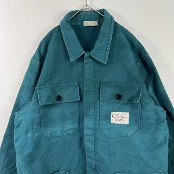 80s 빈티지 몰스킨 유로 워크 자켓 그린 쇼트