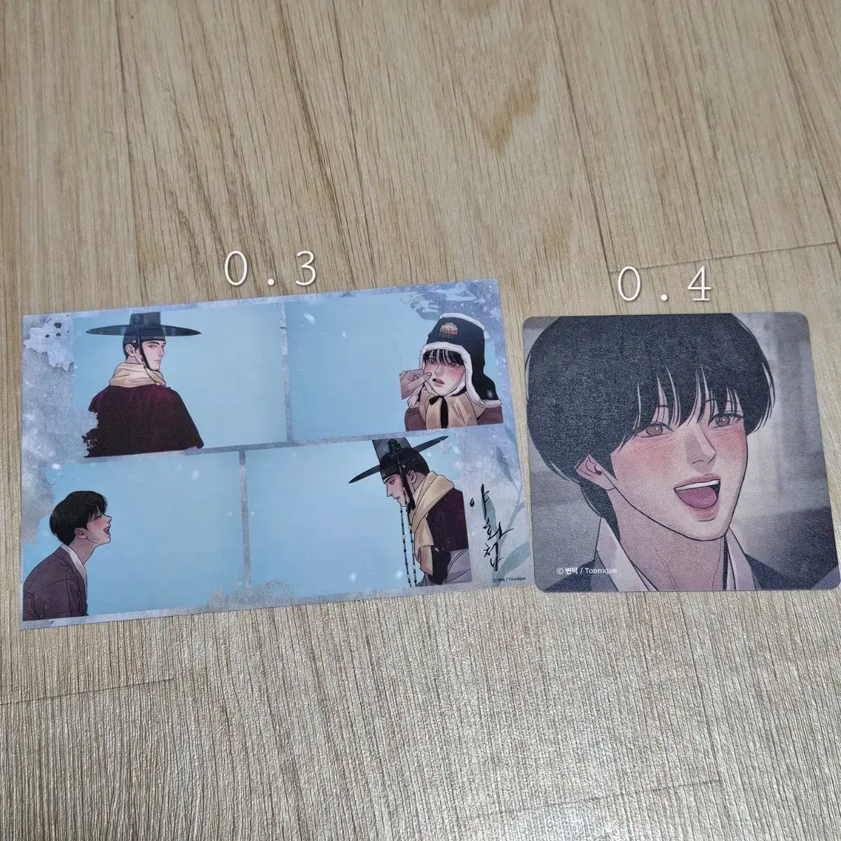 야화첩 투니크 콜카 콜라보 카페 야화첩 나겸 코스터 인화사진 네컷 프레임
