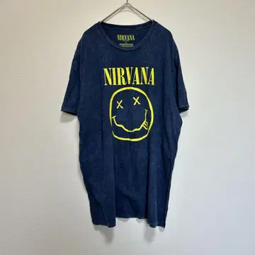 NIRVANA 닐바나 니코짱 스마일리 밴딩 티셔츠 L