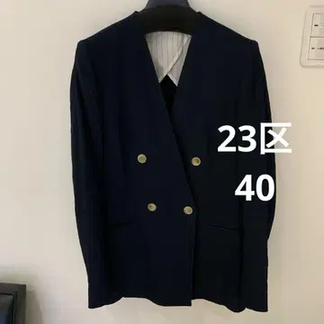 23구 노카라 자켓 더블 린넨 여성용 40 L 정장
