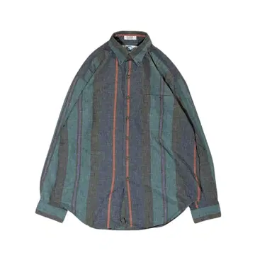 90's WORLD ISLAND L/S 셔츠 샴브레이 스트라이프 L