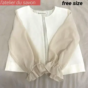 l'atelier du savon 쉬폰 슬리브 자켓 아이보리