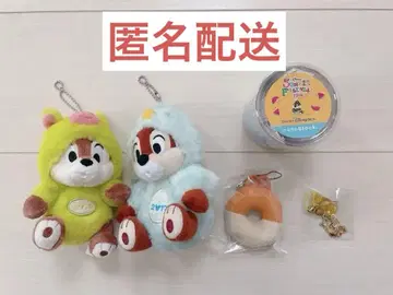디즈니 12간지 칩과 데일 봉제 인형 키링 나노 블록