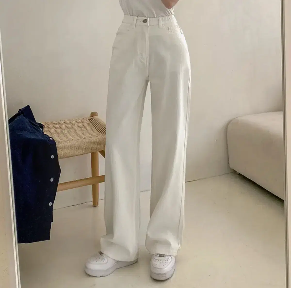 (새상품) 에이블리 모어핏 코튼 와이드팬츠