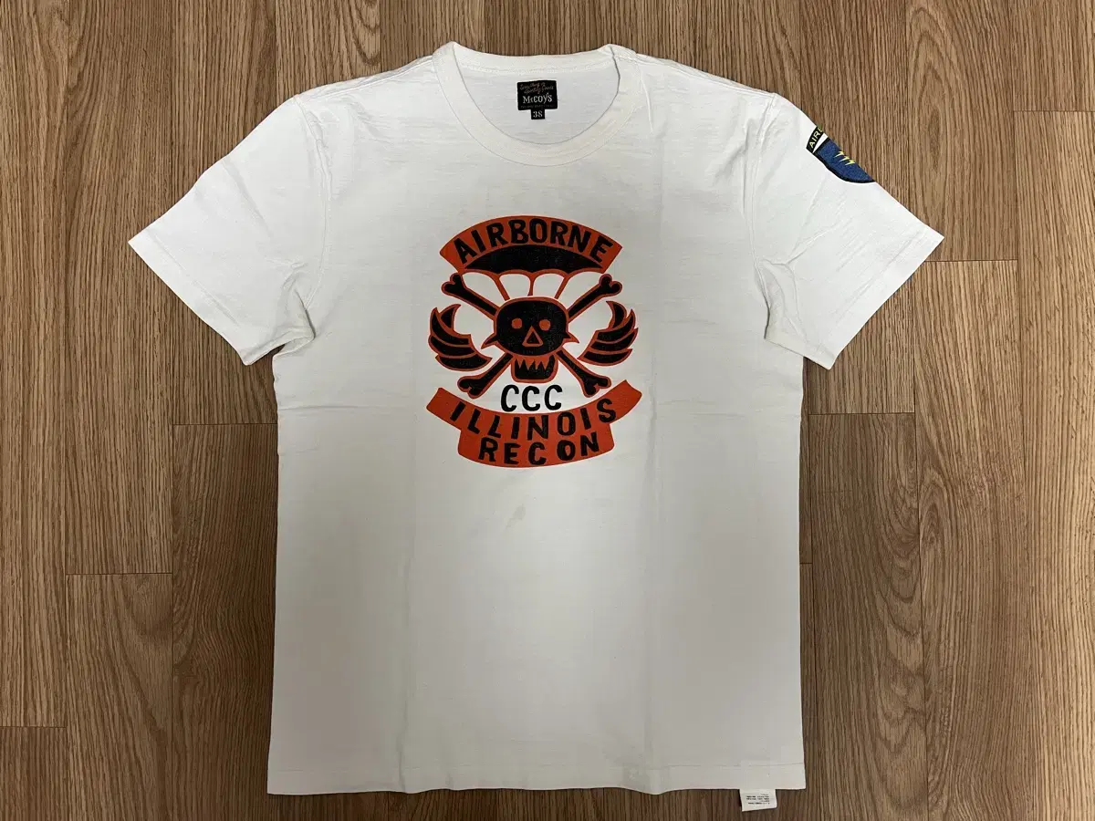 리얼 맥코이 반팔 티셔츠 Airborne Illinois Recon