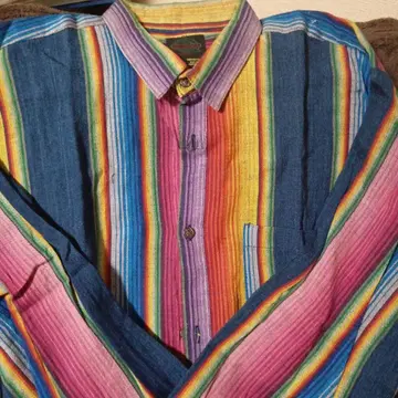 ARTESANIAS 아르테사니아 남성용 셔츠 과테말라산 레인보우 M