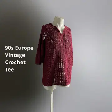 유럽 80s 90s 크로셰 티셔츠 빈티지 상의 유로