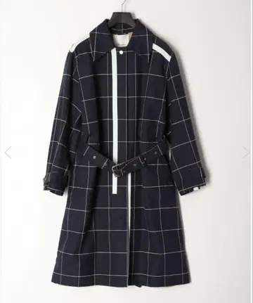 3.1phillip lim 체크 무늬 트렌치코트 네이비/베이지