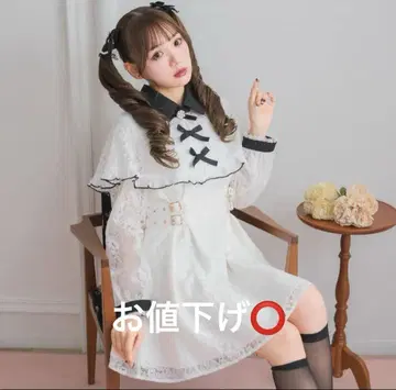 ROJITA 로지타 레이스 케이프 원피스 화이트