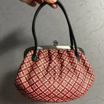 일본 의류용 핸드백 천연 가죽 유젠 염색 빨간색/흰색