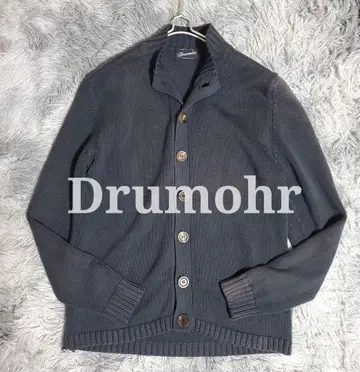 돌모어 스탠드 카라 니트 가디건 차콜 면 S 사이즈