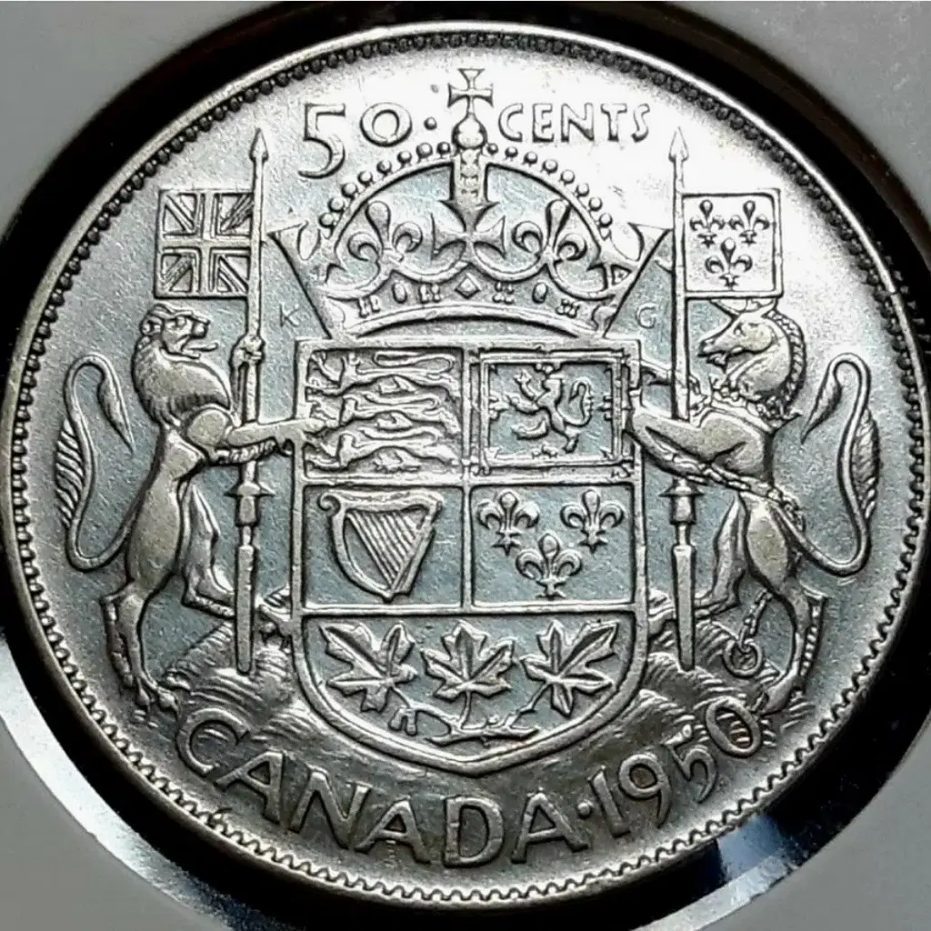 Eunhwa] Canada Junmi 1950 50 Cent Large Silver Coin. Foreign Coin Currency  Coin #주화,#화폐,#동전,#해외주화,#외국주화 on Bunjang Global Site.