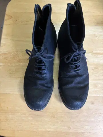 블랙 스웨이드 별주 레이스 백 지퍼 부츠