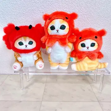 mofusand 게 고양이 멘다코 고양이 마스코트 봉제 인형 세트