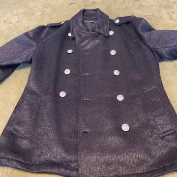 schlussel 다크 블루 더블 브레스트 울 코트 사이즈 3