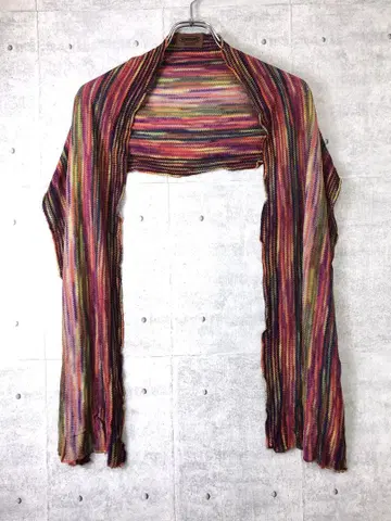 MISSONI 시그니처 멀티 보더 니트 스톨 이탈리아제