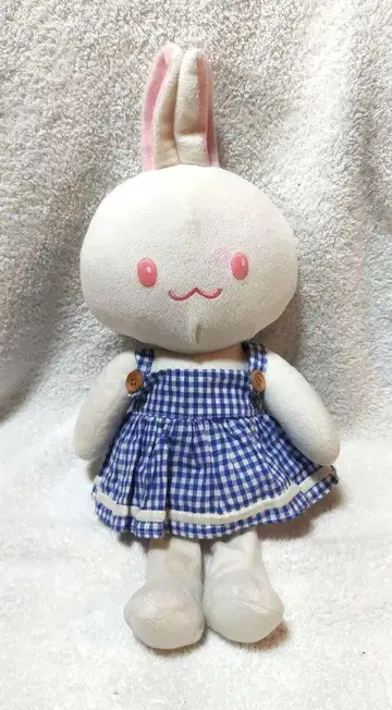 마더 가든 우사모모 파랑 화이트 깅엄 체크 오버롤 스커트