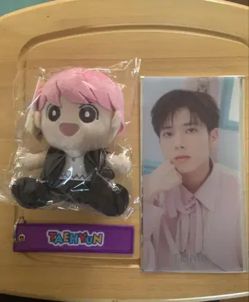 txt 태현 크레용 신짱 봉제 인형 티켓 홀더 플라이트 택