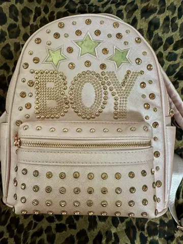 BOY LONDON 스터드 백팩 메탈릭 핑크