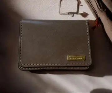 다크 그레이 천연 가죽 로로마 핸드메이드 카드 케이스