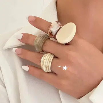 No.666 gemstone ring / ecru white: 반지 반지