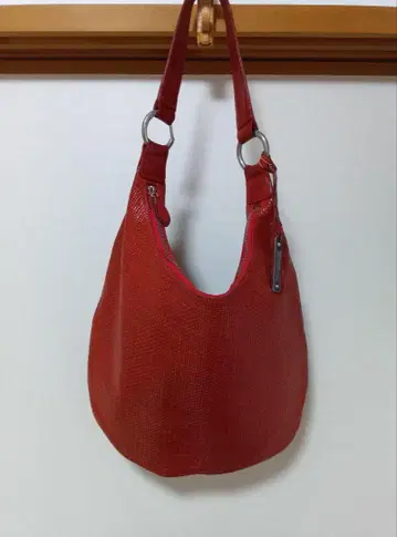 보데셍 숄더백 뜨개질 가죽 레드 주홍색 여성용
