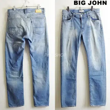 빅 존 하이 파워 스트레치 슬림 데님 W85cm 연한 파랑 일본제