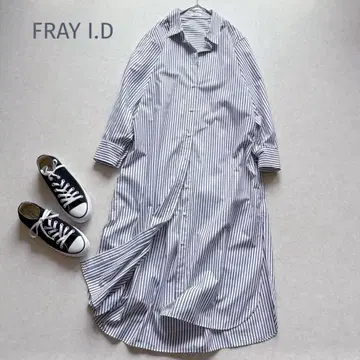 FRAY I.D|정가 2만 19SS 블루 까멜리아 롱 셔츠 원피스
