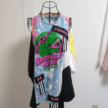 하라주쿠 패션 코도나데모다 패치워크 상의