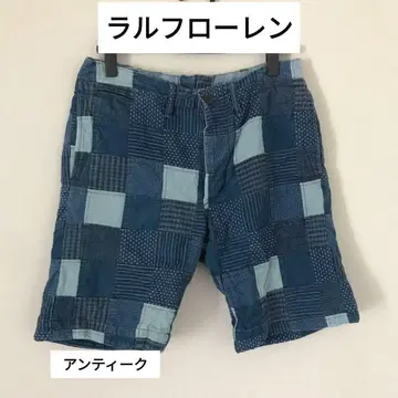 앤티크 랄프 로렌 패치워크 코튼 마드라스 팬츠