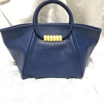 천연 가죽 여성용 핸드백 (네이비)