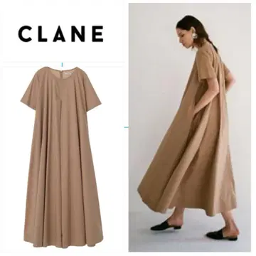 클라네 CLANE 프론트 턱 플레어 원피스 반팔 원피스