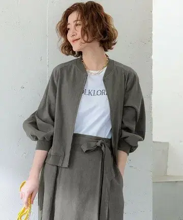 23구 CLASSY 게재 세탁 가능한 린넨 레이온 스트레치 블루종